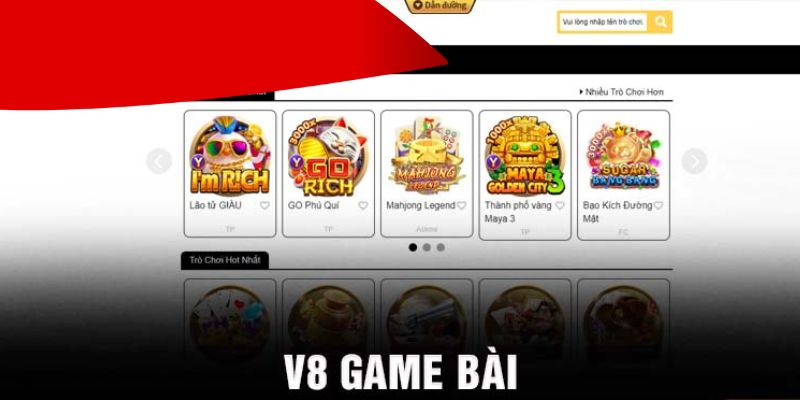 V8 nổi bật với nhiều tựa game bài hấp dẫn